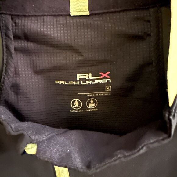 RLX black performance golf jacket with mesh detail and yellow accents NWOT XL - Picture 6 of 16